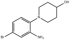 1-(2-Amino-4-bromophenyl)-4-piperidinol 化学構造式