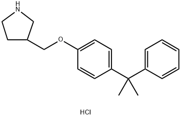 3-{[4-(1-Methyl-1-phenylethyl)phenoxy]-methyl}pyrrolidine hydrochloride 化学構造式