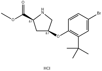 Methyl (2S,4S)-4-[4-bromo-2-(tert-butyl)phenoxy]-2-pyrrolidinecarboxylate hydrochloride|