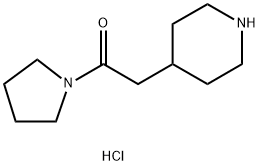 2-Piperidin-4-yl-1-pyrrolidin-1-yl-ethanonehydrochloride 化学構造式