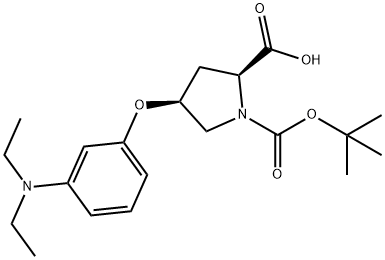 (2S,4S)-1-(tert-Butoxycarbonyl)-4-[3-(diethyl-amino)phenoxy]-2-pyrrolidinecarboxylic acid 结构式
