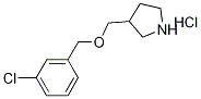 3-{[(3-Chlorobenzyl)oxy]methyl}pyrrolidinehydrochloride 化学構造式