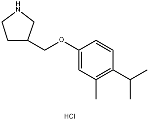 3-[(4-Isopropyl-3-methylphenoxy)methyl]-pyrrolidine hydrochloride,1220032-36-9,结构式