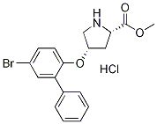 Methyl (2S,4S)-4-[(5-bromo[1,1'-biphenyl]-2-yl)-oxy]-2-pyrrolidinecarboxylate hydrochloride 结构式