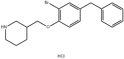 3-[(4-Benzyl-2-bromophenoxy)methyl]piperidinehydrochloride Struktur