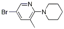 5-Bromo-3-methyl-2-(1-piperidinyl)pyridine Structure
