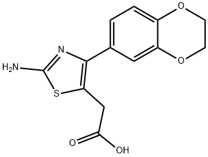 [2-Amino-4-(2,3-dihydro-benzo[1,4]dioxin-6-yl)-thiazol-5-yl]-acetic acid Structure