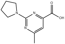 6-Methyl-2-pyrrolidin-1-yl-pyrimidine-4-carboxylic acid 化学構造式