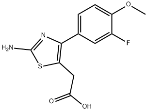 [2-Amino-4-(3-fluoro-4-methoxy-phenyl)-thiazol-5-yl]-acetic acid,887031-26-7,结构式