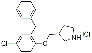 2-Benzyl-4-chlorophenyl 3-pyrrolidinylmethylether hydrochloride Struktur