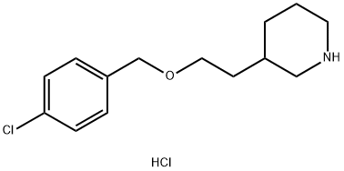 3-{2-[(4-Chlorobenzyl)oxy]ethyl}piperidinehydrochloride Structure