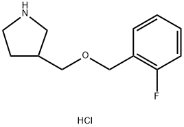 3-{[(2-Fluorobenzyl)oxy]methyl}pyrrolidinehydrochloride Structure