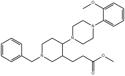 3-{1-苄基-4-[4-(2-甲氧苯基)哌嗪-1-基]哌啶-3-基}丙酸甲酯,1134331-51-3,结构式