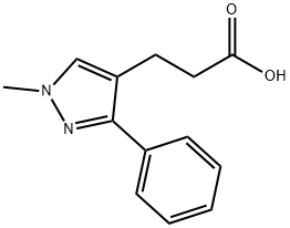 3-(1-メチル-3-フェニル-1H-ピラゾール-4-イル)プロパン酸 化学構造式