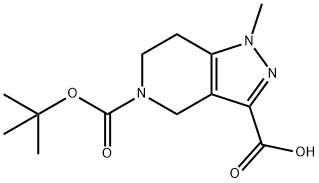 5-(tert-Butoxycarbonyl)-1-methyl-4,5,6,7-tetrahy-dro-1H-pyrazolo[4,3-c]pyridine-3-carboxylic acid Structure