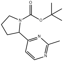 2-(2-甲基嘧啶-4-基)吡咯烷-1-甲酸叔丁酯,1306739-53-6,结构式