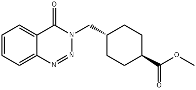 反式-4-[(4-氧代-1,2,3-苯并三嗪-3(4H)-基)甲基]环己烷甲酸甲酯 结构式