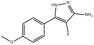 4-Fluoro-3-(4-methoxyphenyl)-1H-pyrazol-5-amine 结构式