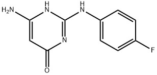 6-氨基-2-[(4-氟苯基)氨基]嘧啶-4(3H)-酮 结构式