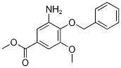 Methyl 3-amino-4-(benzyloxy)-5-methoxybenzenecarboxylate 化学構造式