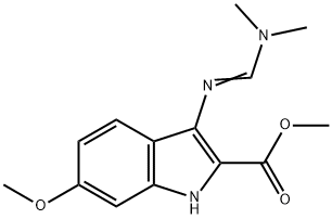 Methyl 3-{[(1E)-(dimethylamino)methylene]amino}-6-methoxy-1H-indole-2-carboxylate 化学構造式