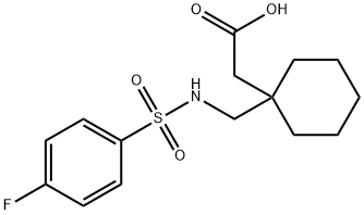 [1-({[(4-氟苯基)磺酰基]氨基}甲基)环己基]乙酸, 1176582-75-4, 结构式