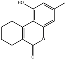 1-Hydroxy-3-methyl-7,8,9,10-tetrahydro-6H-benzo[c]chromen-6-one Struktur