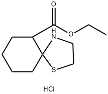 1-硫-4-氮杂螺环并[4.5]癸烷-6-甲酸乙酯盐酸盐, 87952-00-9, 结构式