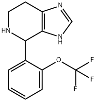 4-[2-(トリフルオロメトキシ)フェニル]-4,5,6,7-テトラヒドロ-3H-イミダゾ[4,5-C]ピリジン 化学構造式