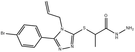 2-{[4-Allyl-5-(4-bromophenyl)-4H-1,2,4-triazol-3-yl]thio}propanohydrazide 化学構造式