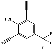 2-Amino-3-ethynyl-5-(trifluoromethyl)-benzenecarbonitrile,1221792-72-8,结构式