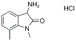 3-Amino-1,7-dimethyl-1,3-dihydro-2H-indol-2-one hydrochloride Struktur