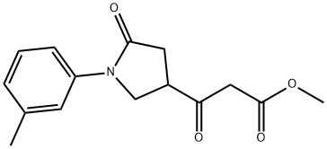 3-Oxo-3-(5-oxo-1-m-tolyl-pyrrolidin-3-yl)-propionic acid methyl ester 结构式