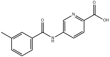 5-[(3-Methylbenzoyl)amino]pyridine-2-carboxylic acid 化学構造式