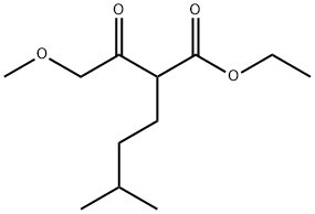 Ethyl 2-(methoxyacetyl)-5-methylhexanoate 化学構造式