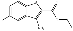 3-アミノ-5-ヨード-1-ベンゾチオフェン-2-カルボン酸エチル 化学構造式