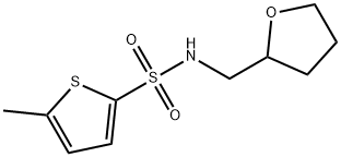 5-Methyl-N-(tetrahydrofuran-2-ylmethyl)-thiophene-2-sulfonamide 化学構造式