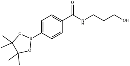 N-(3-Hydroxy-propyl)-4-(4,4,5,5-tetramethyl-[1,3,2]dioxaborolan-2-yl)-benzamide, 1449134-30-8, 结构式