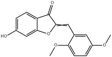 (2Z)-2-(2,5-ジメトキシベンジリデン)-6-ヒドロキシ-1-ベンゾフラン-3(2H)-オン 化学構造式