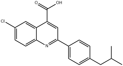 6-CHLORO-2-(4-ISOBUTYLPHENYL)QUINOLINE-4-CARBOXYLIC ACID Structure