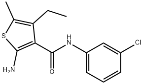 2-AMINO-N-(3-CHLOROPHENYL)-4-ETHYL-5-METHYLTHIOPHENE-3-CARBOXAMIDE Structure