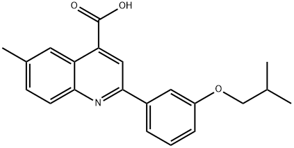 2-(3-异丁氧基苯基)-6-甲基-喹啉-4-羧酸, 438221-81-9, 结构式