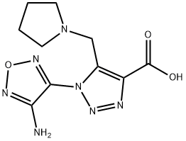 1-(4-Amino-1,2,5-oxadiazol-3-yl)-5-(pyrrolidin-1-ylmethyl)-1H-1,2,3-triazole-4-ca 结构式