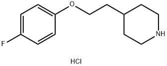 4-[2-(4-Fluorophenoxy)ethyl]piperidinehydrochloride 结构式