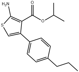 Isopropyl 2-amino-4-(4-propylphenyl)thiophene-3-carboxylate 化学構造式