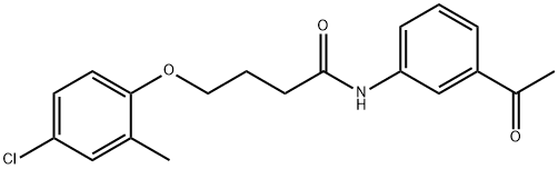 4-(4-氯-2-甲基-苯氧基)-N-(3-乙酰苯基)丁酰胺,353467-86-4,结构式