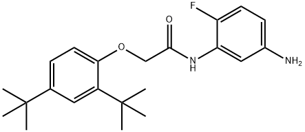 N-(5-Amino-2-fluorophenyl)-2-[2,4-di(tert-butyl)-phenoxy]acetamide,1020053-96-6,结构式
