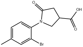 1-(2-bromo-4-methylphenyl)-5-oxopyrrolidine-3-carboxylic acid Struktur