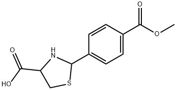 2-[4-(methoxycarbonyl)phenyl]-1,3-thiazolidine-4-carboxylic acid Struktur