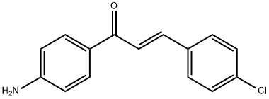 (2E)-1-(4-アミノフェニル)-3-(4-クロロフェニル)プロプ-2-エン-1-オン 化学構造式